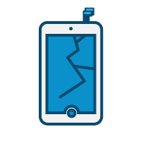 Phone with cracked screen