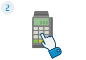 illustration of clerk manually entering total