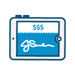 qpop iPad icon showing pos signature request screen
