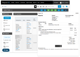 Screenshot of RepairQ's quoting feature