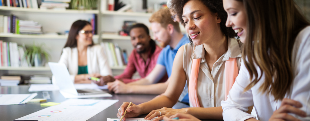 Employees in a meeting