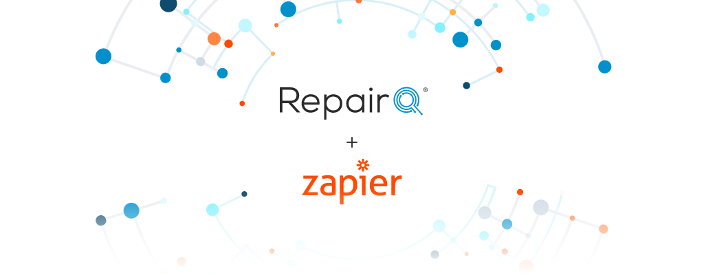 repairq and zapier logo on white background
