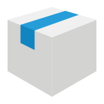 Icon of a box with blue tape