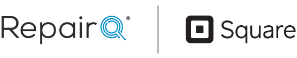 Logo lockup RepairQ and Square partner logos