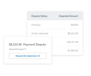 Screen grabs of Payment Dispute