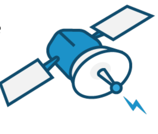 Illustration of data connection satellite