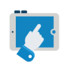 Tablet icon with hand